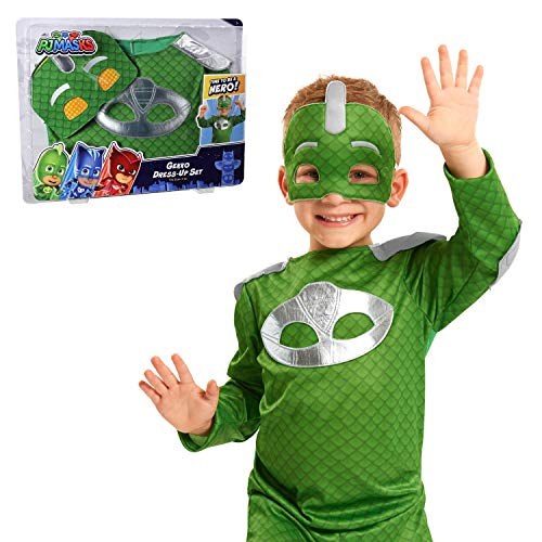 PJMASKS PJ Masks Turbo Blast Gekko Dress Up Set with Soft Mask Size 46X Kids Pretend Play Costumes Green Kids Toys for Ages 3 Up by Just Play - Image 1