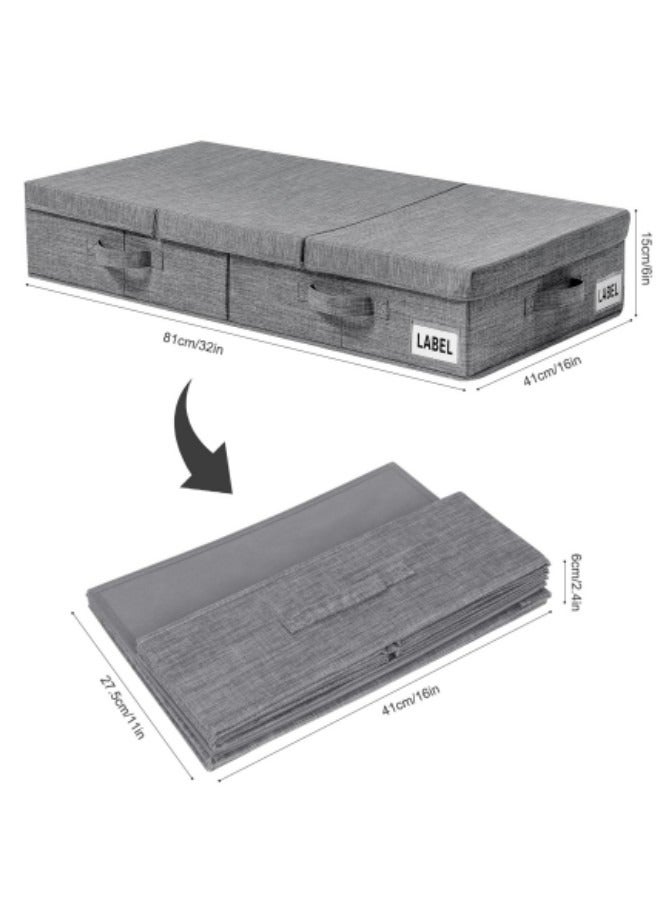 GGEROU 1-Piece Under Bed Bag with Lid Foldable Underbed Storage Bin Large Capacity Clothes Bag Organizer 4 Reinforced Handle Oxford Cloth Comforters Bedding Storage Container for Bedroom - Image 2