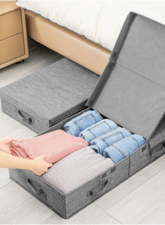 GGEROU 1-Piece Under Bed Bag with Lid Foldable Underbed Storage Bin Large Capacity Clothes Bag Organizer 4 Reinforced Handle Oxford Cloth Comforters Bedding Storage Container for Bedroom - Image 1