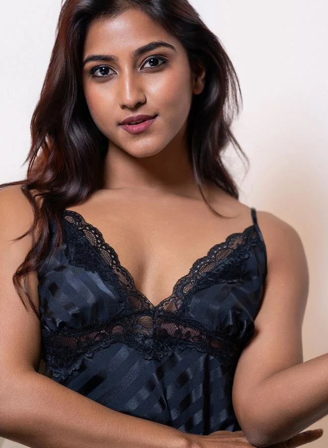 Aadaraya  Aadaraya Night Dress Sleeveless Lace Detail for Women | Best Price UAE