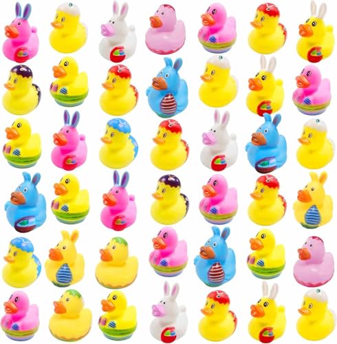 Cherislpy 36 Pcs Easter Rubber DucksBaby Showers AccessoriesMini 216 Bunny Duckies Bath Toys for Kids Girls Boys Fun Bath Easter Basket Stuffers Eggs Fillers Party Favors GiftsEaster - Image 1