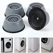 Attachh Heavy Duty Rubber Pads for Top Load/Front Load/Semi Automatic Washing Machines,Single Door/Double Door Refridges & Furniture 4 Pcs Set Grey Colour  - Image 2