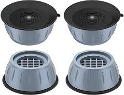 Attachh Heavy Duty Rubber Pads for Top Load/Front Load/Semi Automatic Washing Machines,Single Door/Double Door Refridges & Furniture 4 Pcs Set Grey Colour  - Image 1