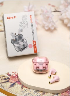 Generic Transparent Bluetooth Headset True Wireless Smart Noise Cancelling Earbuds Sports E-sports Battery Life Pink For iPhone, Android  - Image 2