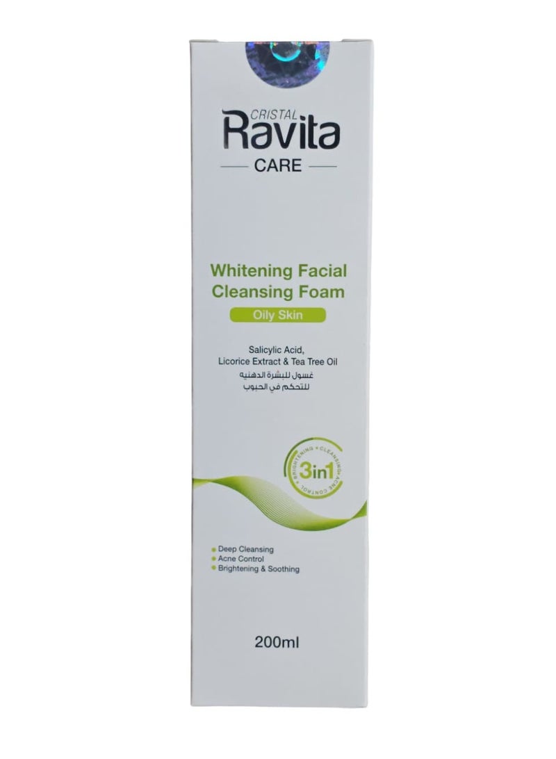 CRISTAL ravita whitening facial cleansing foam for oily skin 200 ml - Image 2