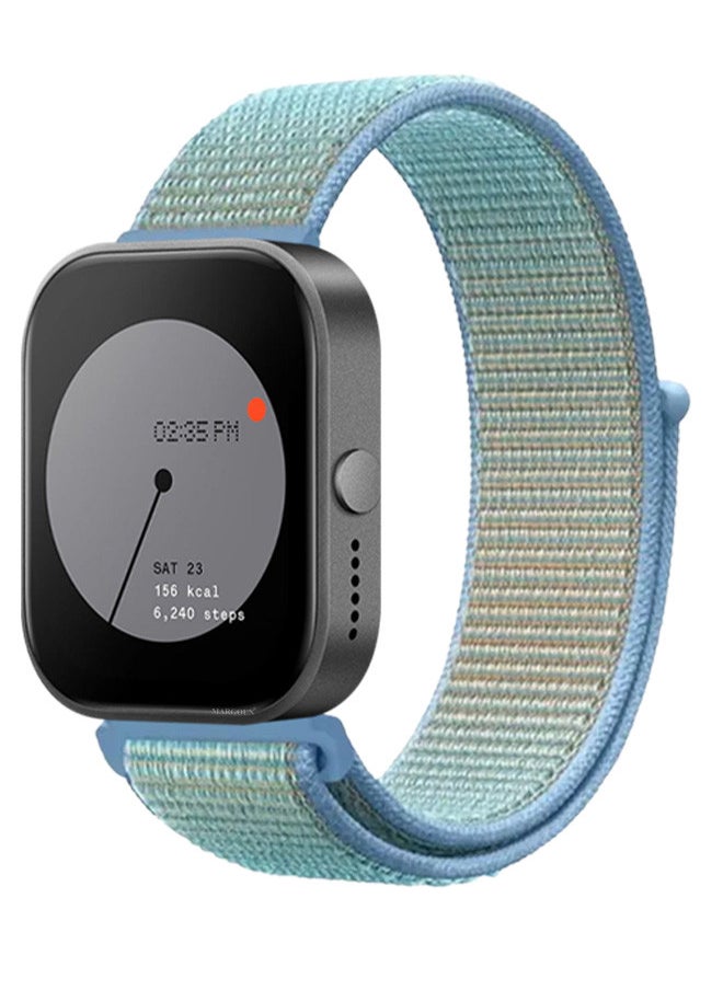 CATANES - (for Nothing Watch Pro 22mm) Nylon Strap,Quick Release Bands for Women Men Sport Wristband Strap Light Blue/White - Image 1