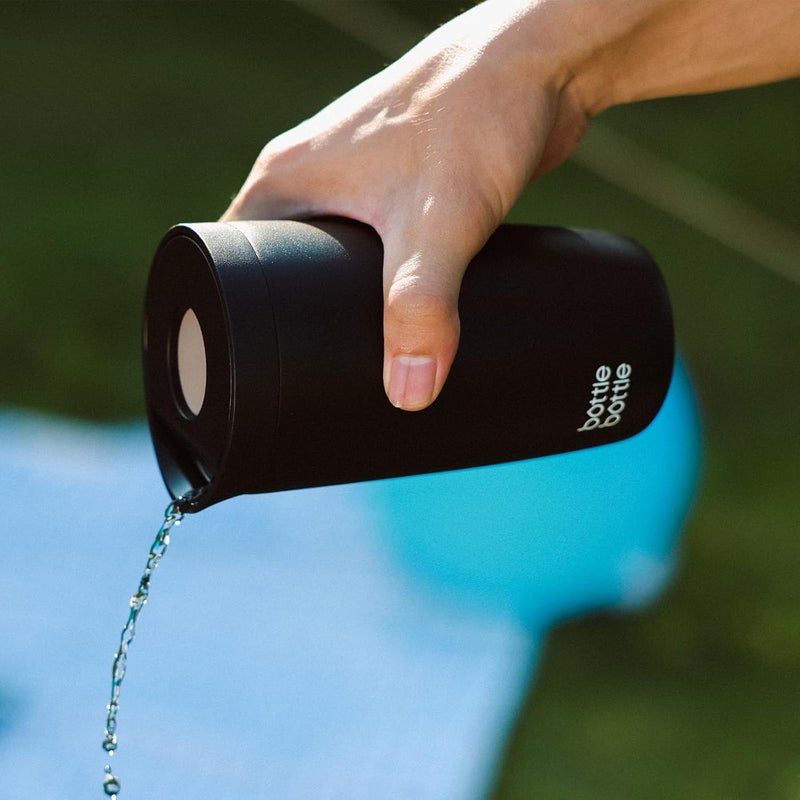 bottle bottle Insulated Stainless Steel Travel Mug, 350ml Capacity, Coffee Cup with Push Button, Lid Keeps Cold and Hot for 12 Hours - Black - Image 5