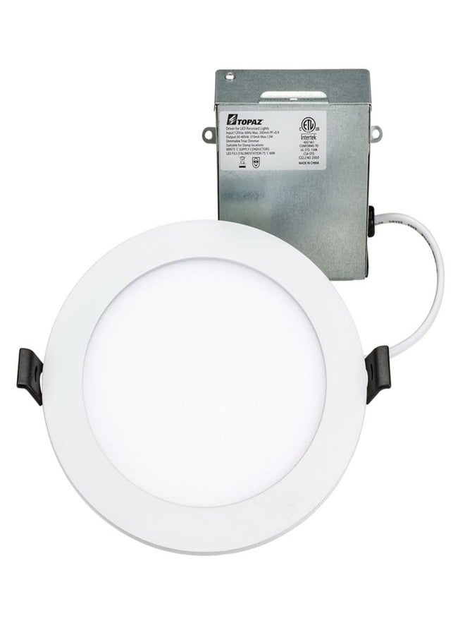 Topaz RDL6-12W-CS LED Slim Fit Recessed Downlights, 1,000 Lumens, 12W, 120V, 5 CCT Selectable, 6-Inch, Ultra-Thin White Aluminum, Canless, LED Lights for Bedroom, Dimmable to 5 Percent, 5 Yr Warranty - Image 1