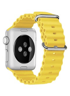 CATANES Apple Watch Ocean Band 49mm 45mm 44mm 42mm Soft Silicone Loop Strap for iWatch Series Ultra/8/7/SE/6/5/4/3/2/1 Yellow  - Image 2