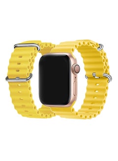 CATANES Apple Watch Ocean Band 49mm 45mm 44mm 42mm Soft Silicone Loop Strap for iWatch Series Ultra/8/7/SE/6/5/4/3/2/1 Yellow  - Image 5