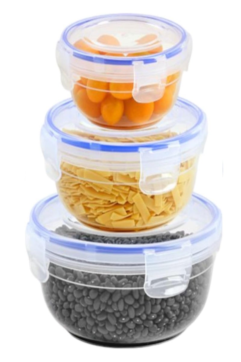 Plasticna Set of 5 transparent bowls with lids For mixing, fermenting bread and preserving foods - Image 4