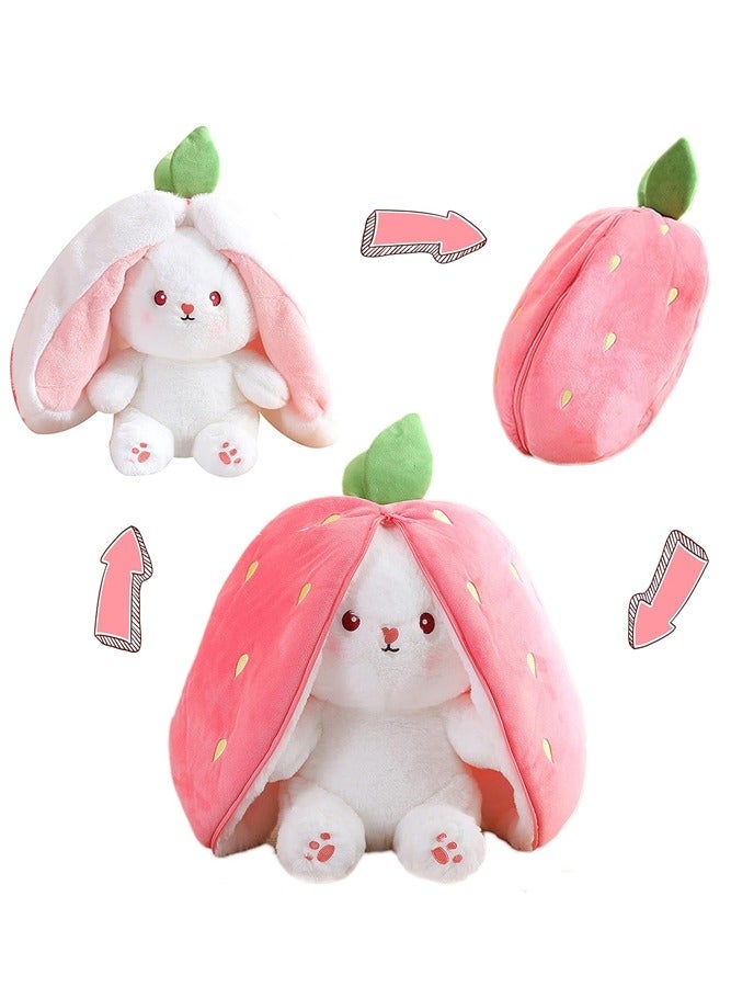 BELLSBERRY Adorable Strawberry Bunny Plush Transforming into a Rabbit Muppet Fruit Doll for Endless Fun - Image 4