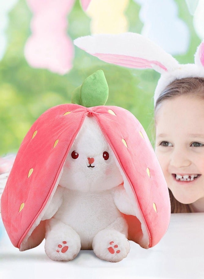 BELLSBERRY Adorable Strawberry Bunny Plush Transforming into a Rabbit Muppet Fruit Doll for Endless Fun - Image 5