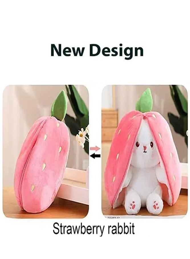 BELLSBERRY Adorable Strawberry Bunny Plush Transforming into a Rabbit Muppet Fruit Doll for Endless Fun - Image 2