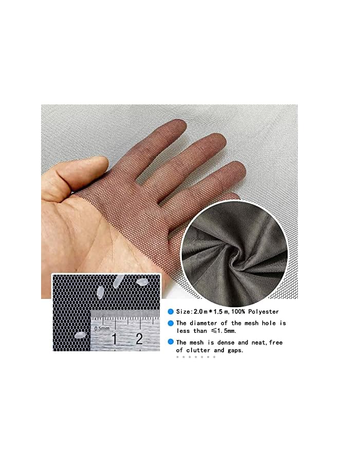 The Bros شبكات شاشة الطيران 3 عبوات - 1.5م × 2م مجموعة واقي من البعوض والحشرات مع شريط لاصق ذاتي 3 لفات شريط شفاف قطع بدون حفر (أسود) - Image 4