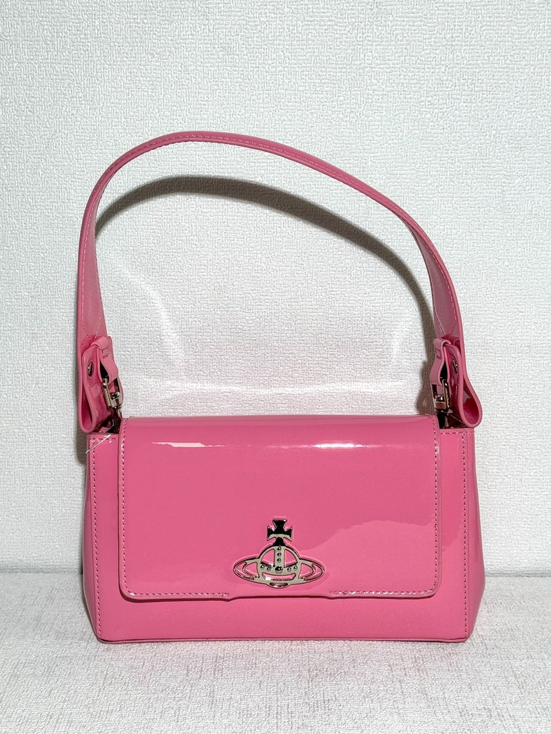 Queen Mother Saturn Pink Underarm Bag, Bucket Bowling Messenger Bag, Pink Model Crossbody Bag - Image 1