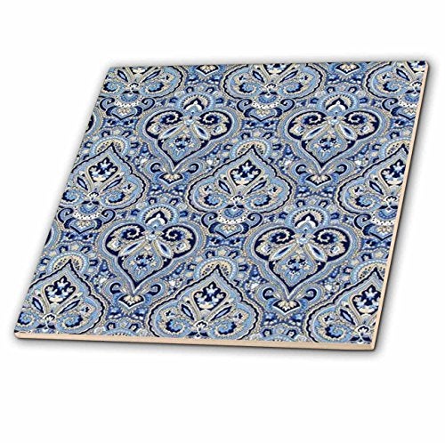 3dRose French Paisley Blue - Ceramic Tile, 12-Inch (ct_59830_4) - Image 4
