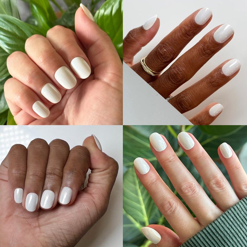 Olive & June Effects Super Stick Mani Press On Nails | Extra Short Round | No Glue Needed | 32 Tab Nails in 16 Sizes | Non-Toxic Tabs | Easy On-Off Non-Damaging Realest Look | 7-Day Wear |Cloud Chrome - Image 5