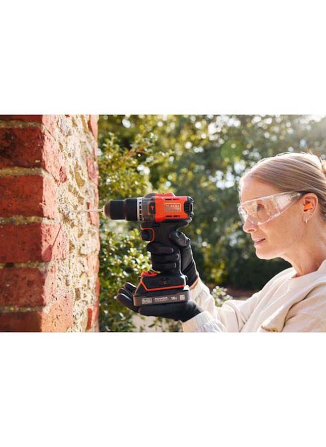 BLACK+DECKER 18V Powerconnect Cordless Hammer Drill (With 2 x 2.0Ah State Of Charge Batteries, 1A Charger and Kitbox)  - Image 3
