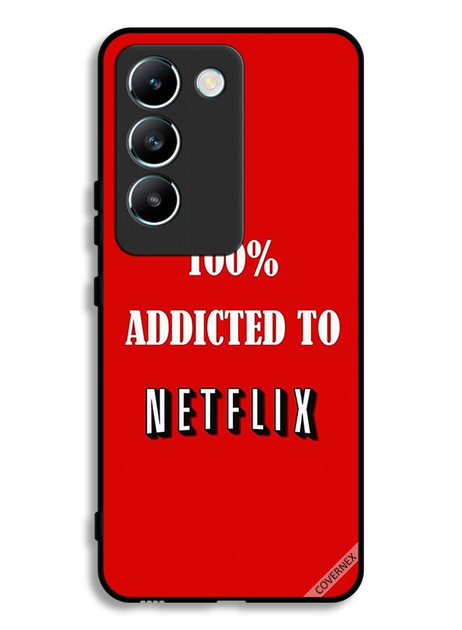 Covernex Vivo Y100 4G Protective Case Cover 100% Addicted To Netflix - Image 1