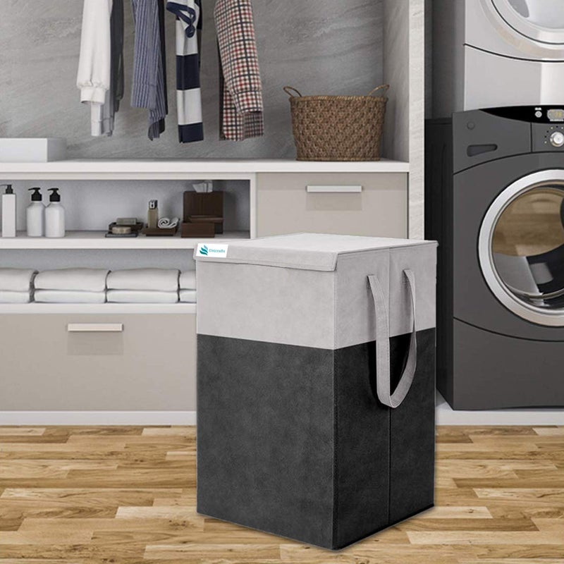 Unicrafts 75 LTR Laundry Basket for Clothes with Lid Laundry Bag Foldable Laundry Bag for Clothes Clothes Basket Basket for Clothes Storage Toy Storage Basket 36x36x53cm Black - Image 5