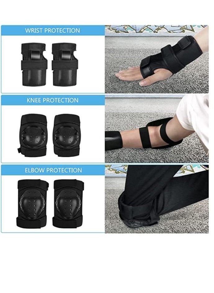 Generic 6-piece Protective Gear Set Cycling Skates Scooter protective gear (Black)  - Image 3