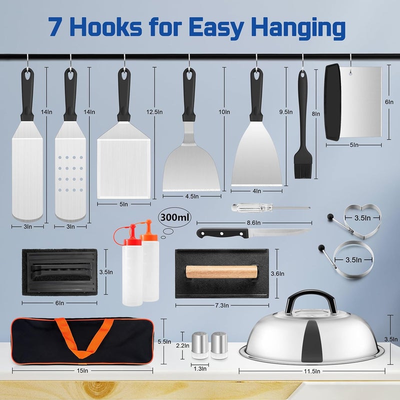 E-far طقم ملحقات الشواية E-far - مجموعة من 26 قطعة من الفولاذ المقاوم للصدأ - Image 3