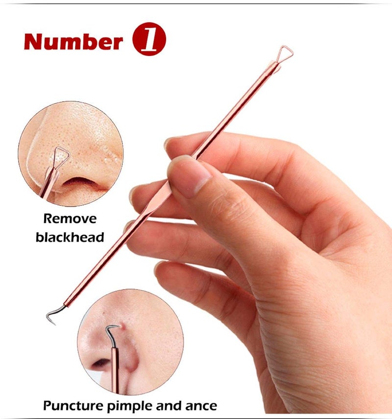 Digital Shoppy Lanbena Rose Gold Acne Removal Double Head Needle Pimple Blackhead remove Treatment Acne Needle Acne Remover Pull 4 pcs - Image 4