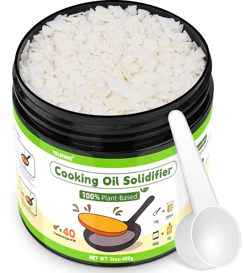 YULOFMVE Cooking Oil Solidifier, Solidifies Up to 40 Cups from Mess, 100% Plant-Based Used Oil Solidifying Powder, Grease Hardener Disposal for Kitchen - Image 1