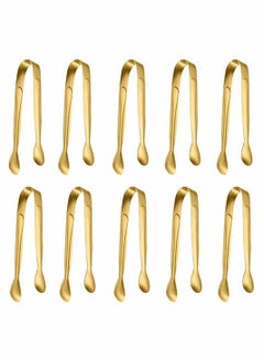 Y&D 10-Piece Stainless Steel Food Tongs, Rock Candy Tongs Small Square Tea Party Coffee Bar Kitchen  - Image 1