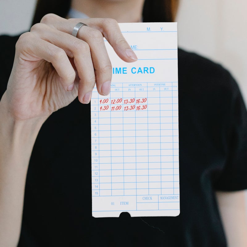 200 Pcs English Edition Time Cards Paper Time Cards Sheets Attendance Recording Cards Time Cards for Office - Image 5