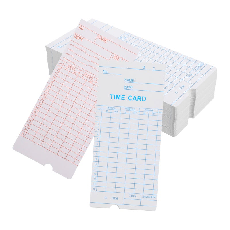 200 Pcs English Edition Time Cards Paper Time Cards Sheets Attendance Recording Cards Time Cards for Office - Image 2