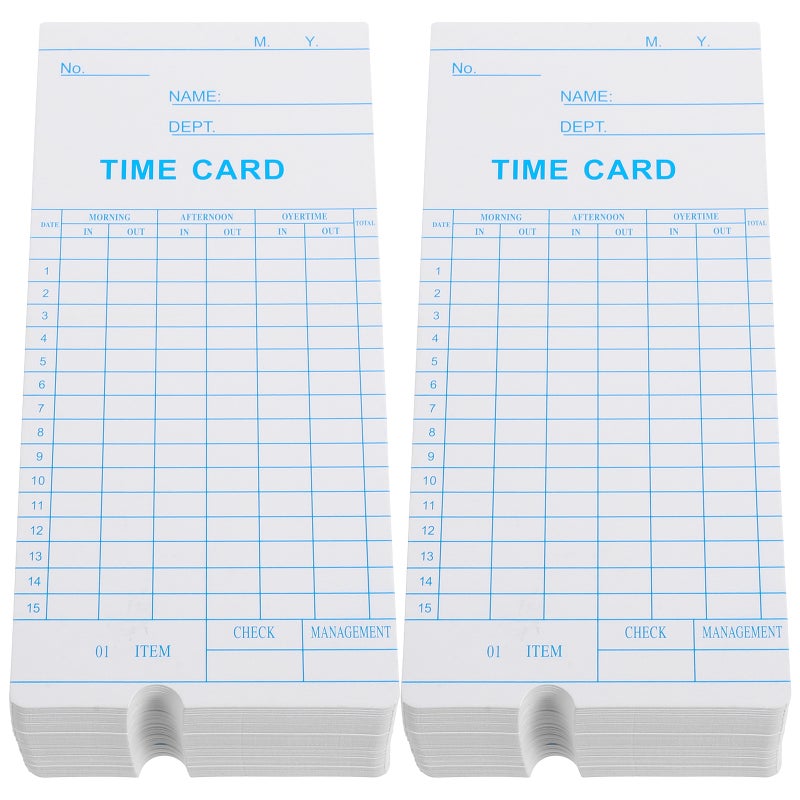 200 Pcs English Edition Time Cards Paper Time Cards Sheets Attendance Recording Cards Time Cards for Office - Image 4