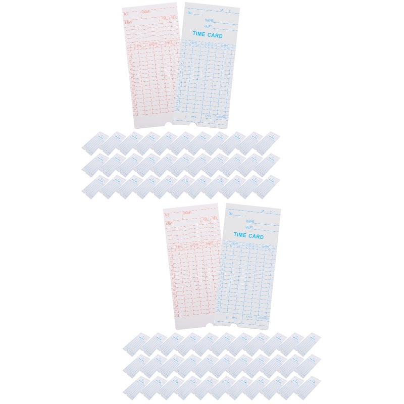 200 Pcs English Edition Time Cards Paper Time Cards Sheets Attendance Recording Cards Time Cards for Office - Image 1
