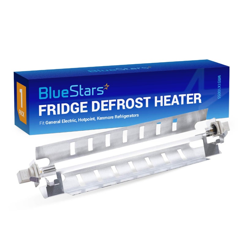 BlueStars Upgraded WR51X10055 Refrigerator Defrost Heater Replacement with METAL SHIELD Compatible with GE Kenmore Refrigerators Replaces AP3183311 914088 AH303781 EA303781 - Image 1