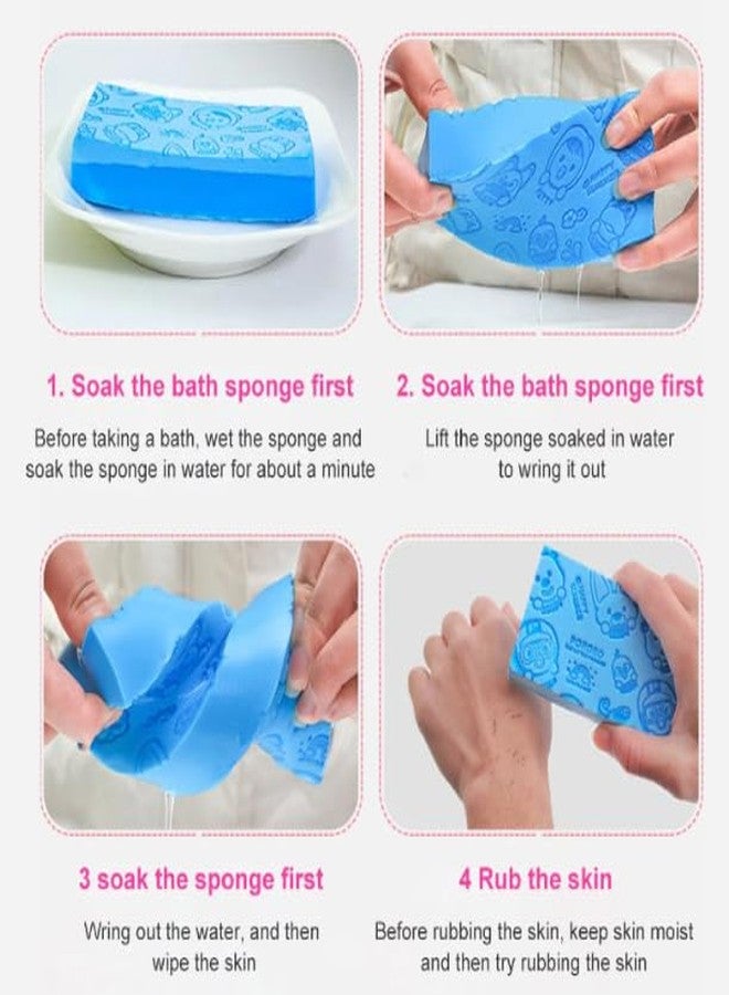 ImegaZ Soft Bath Sponge, Asian Bath Sponge For Shower, Dead Skin Remover Sponge For Body Scrubber Sponge for Bathing Pack of (4) - Image 4