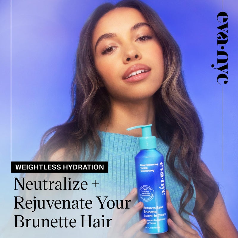 Eva NYC Brass to Sass Brunette Leave-In Cream for Color-Treated Hair, Vegan No-Rinse Toner for Brassy Orange Tones, 5.4 fl oz - Image 2