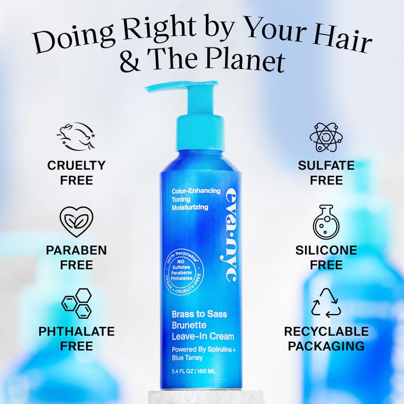 Eva NYC Brass to Sass Brunette Leave-In Cream for Color-Treated Hair, Vegan No-Rinse Toner for Brassy Orange Tones, 5.4 fl oz - Image 5