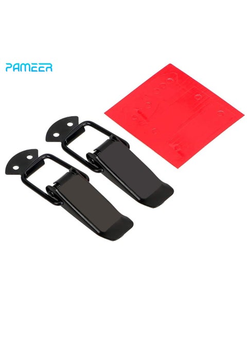 2-Pcs Car Bumper Security Hook Lock Clips Kit, Universal Car Gadget Security Quick Release Fixed Buckle, Stainless Steel Holder Front Rear Bumper Fasteners for Car, Fenders, Trunk and Hatch Lids.