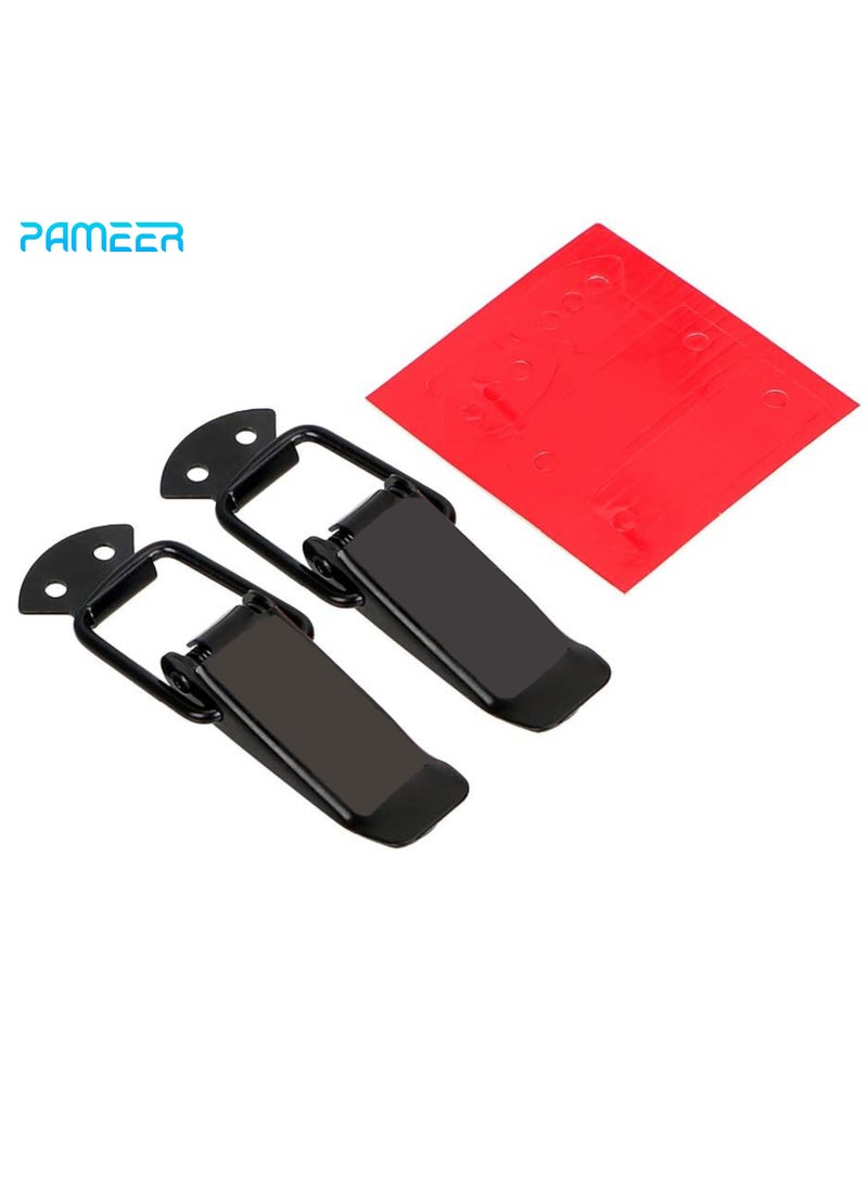 PAMEER - 2-Pcs Car Bumper Security Hook Lock Clips Kit, Universal Car Gadget Security Quick Release Fixed Buckle, Stainless Steel Holder Front Rear Bumper Fasteners for Car, Fenders, Trunk and Hatch Lids. - Image 1