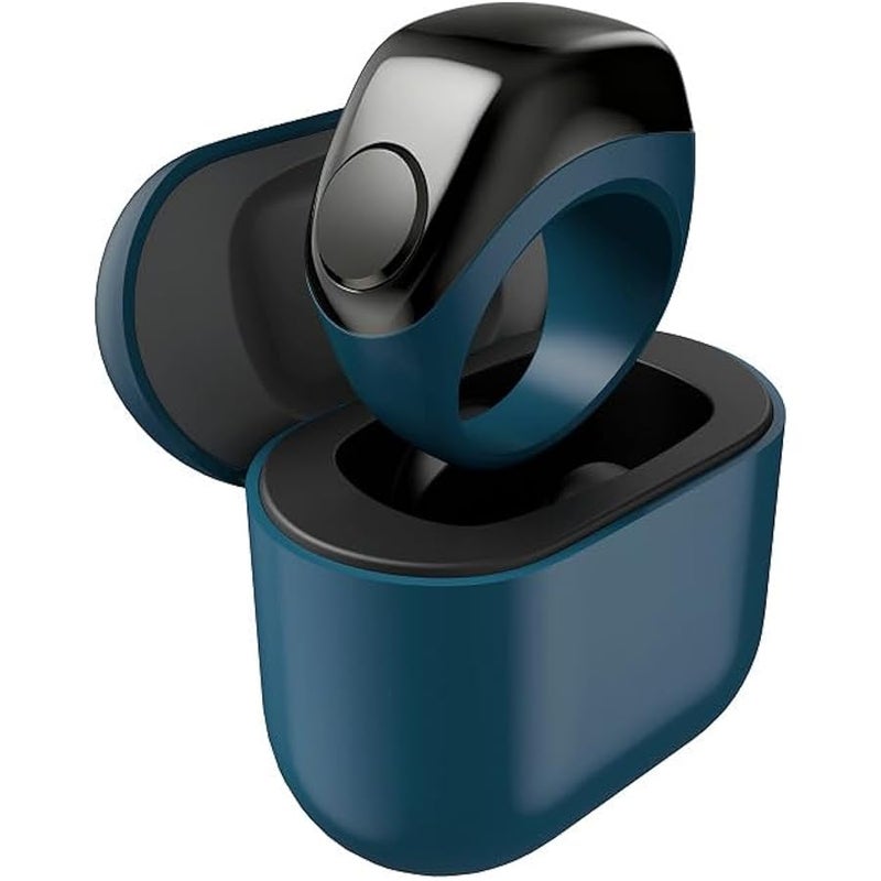 أنكوفو Smart Ring,Smart tasbih ring,Muslim Prayer,Counter,Prayer timing reminder,OLED display,IPX67 Waterproof,Includes a charging compartment,3 interchangeable rings (Blue) - Image 1