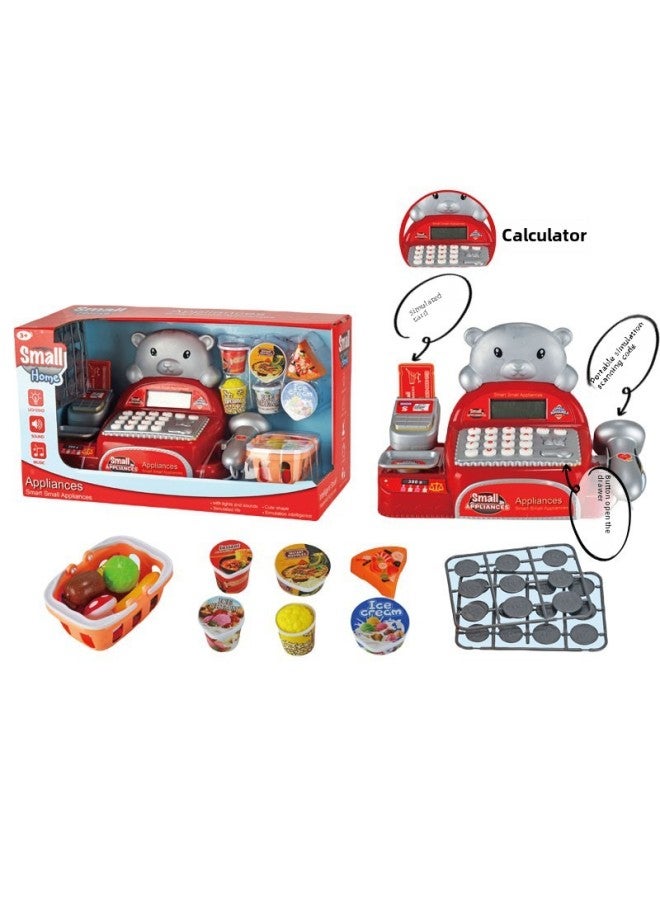 ألعاب تسجيل نقدي للأطفال من الأولاد والبنات، محاكاة التنوير والإدراك، لعبة منزل اللعب، محاكاة المطبخ، عربة التسوق - المواصفات: ألعاب تسجيل نقدي كبيرة 【750 جرام】 - Image 4