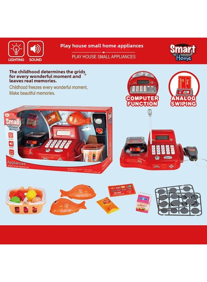 ألعاب تسجيل نقدي للأطفال من الأولاد والبنات، محاكاة التنوير والإدراك، لعبة منزل اللعب، محاكاة المطبخ، عربة التسوق - المواصفات: ألعاب تسجيل نقدي كبيرة 【750 جرام】 - Image 3