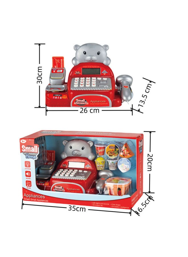 ألعاب تسجيل نقدي للأطفال من الأولاد والبنات، محاكاة التنوير والإدراك، لعبة منزل اللعب، محاكاة المطبخ، عربة التسوق - المواصفات: ألعاب تسجيل نقدي كبيرة 【750 جرام】 - Image 5