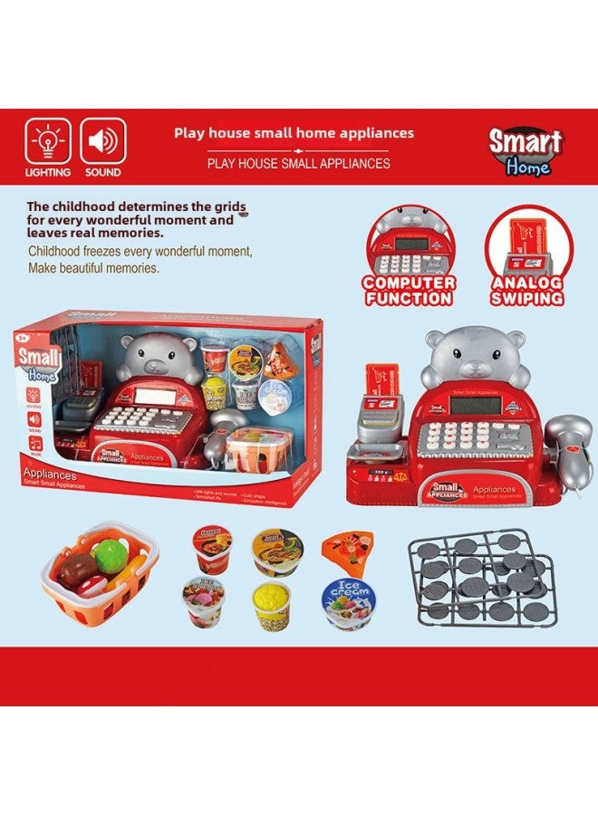 ألعاب تسجيل نقدي للأطفال من الأولاد والبنات، محاكاة التنوير والإدراك، لعبة منزل اللعب، محاكاة المطبخ، عربة التسوق - المواصفات: ألعاب تسجيل نقدي كبيرة 【750 جرام】 - Image 2