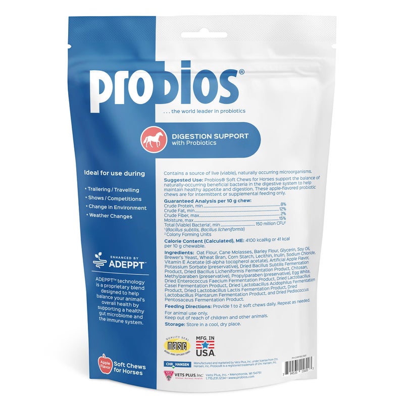 Probios for Horses Soft Chews, Daily Probiotic Supplement for Gut Health, Digestion & Immune Support, Horse Supplies, Apple Flavor, 1.32 lbs (600 Grams) - Image 5