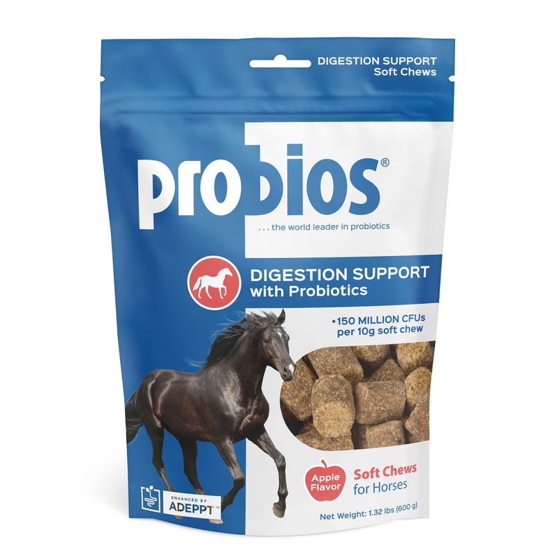 Probios for Horses Soft Chews, Daily Probiotic Supplement for Gut Health, Digestion & Immune Support, Horse Supplies, Apple Flavor, 1.32 lbs (600 Grams) - Image 1