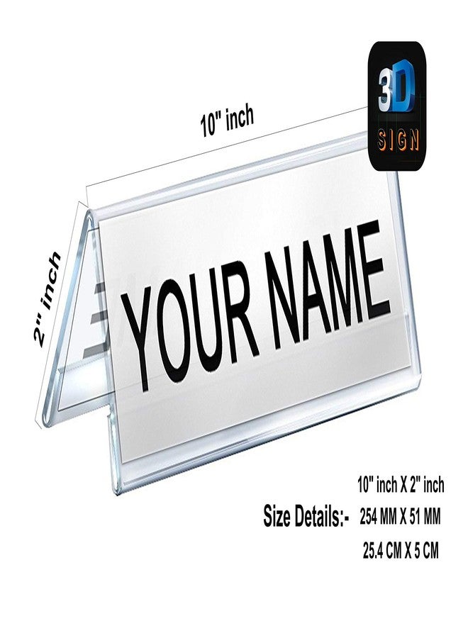 3D Sign لوحة اسم ثلاثية الأبعاد من الأكريليك على شكل حرف V، ذات وجهين، للطاولة والمكتب - 10 × 2 بوصة، عبوة من 5 قطع - Image 2