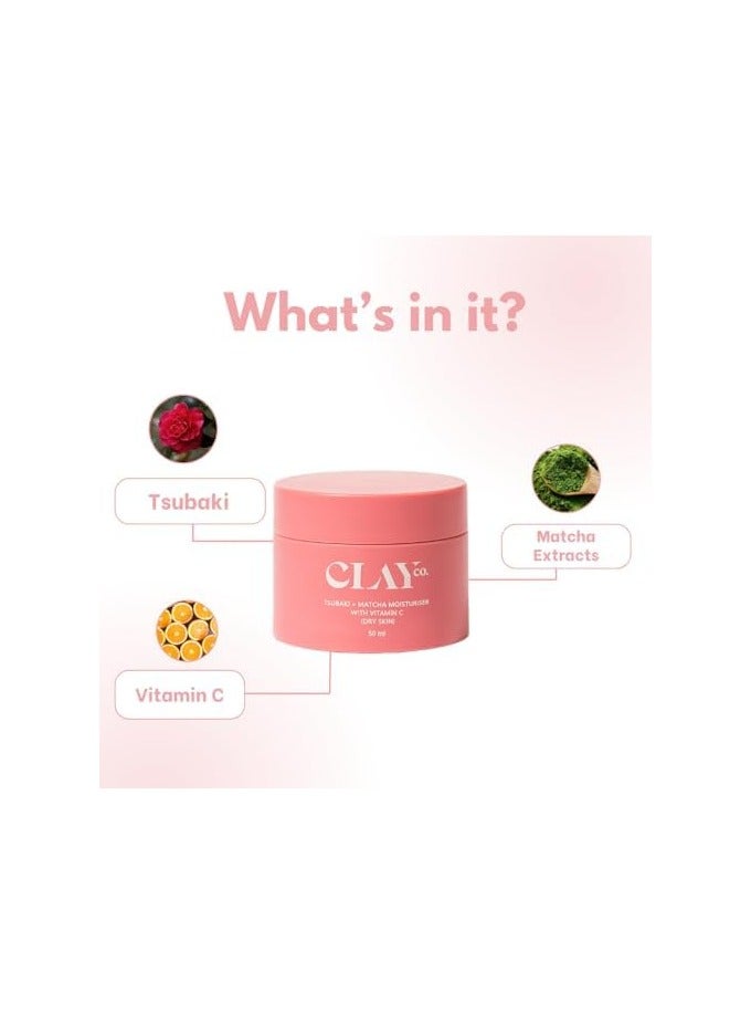 Clayco Vitamin C Tsubaki + Matcha Face Moisturizer For Dry Skin 50 ML | Japanese Skin Care Moisturizer & Toner | Soft Face Cream For Men & Women | Best Night Cream For Winter & Glowing Skin - Image 2