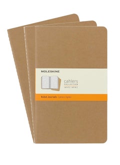 MOLESKINE 3-Piece Large Cahier Journal Notebooks Ruled 13x21cm Size Kraft Brown  - Image 1